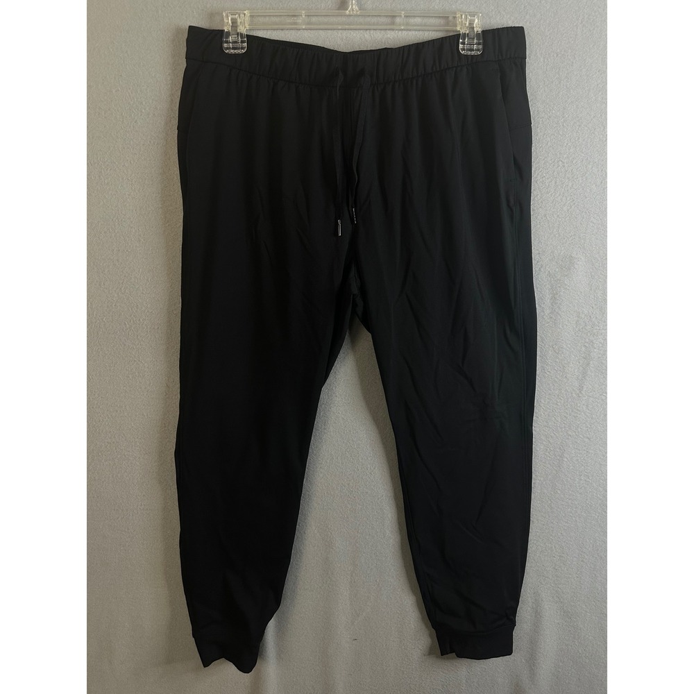 Members Mark Travel Jogger Pants Womens Black XL Elastic Waist Drawstring